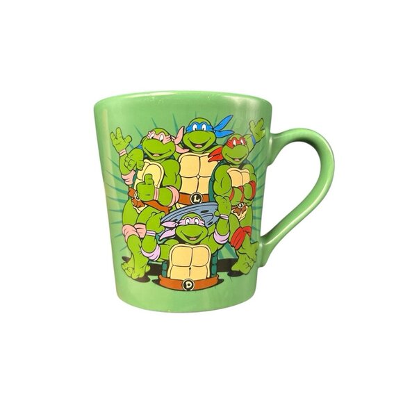 TMNT Teenage Mutant Ninja Turtle Turtle Power Green Coffee Cup Mug Viacom 2014 - Picture 2 of 8